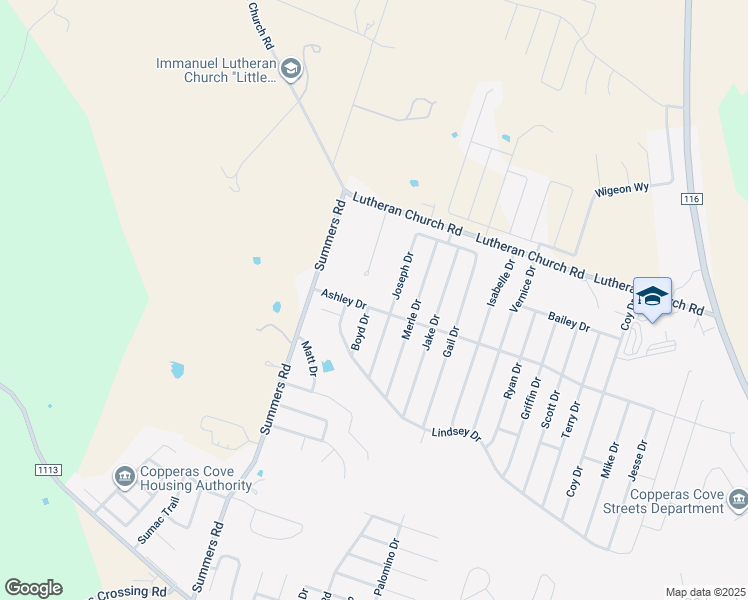 map of restaurants, bars, coffee shops, grocery stores, and more near 545 Woodland Drive in Copperas Cove