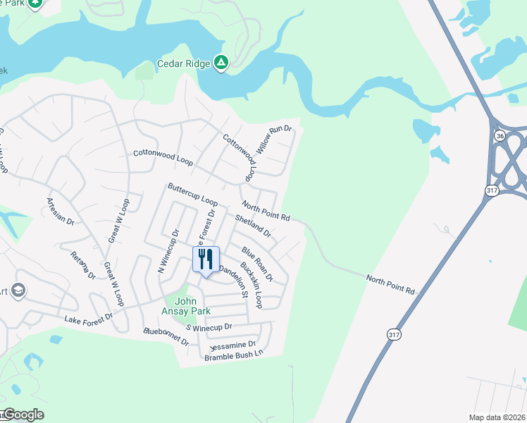 map of restaurants, bars, coffee shops, grocery stores, and more near 4 Raccoon Trail in Morgan's Point Resort