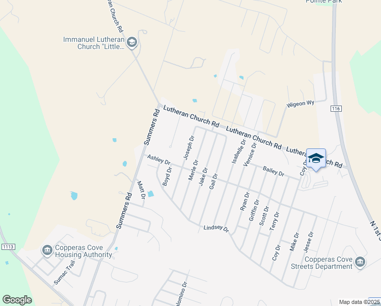 map of restaurants, bars, coffee shops, grocery stores, and more near 2412 Joseph Drive in Copperas Cove