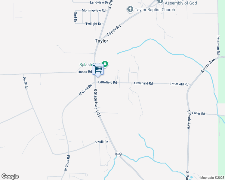 map of restaurants, bars, coffee shops, grocery stores, and more near 771 Littlefield Road in Taylor