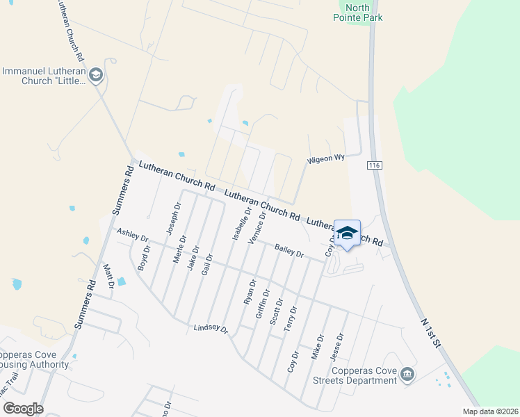 map of restaurants, bars, coffee shops, grocery stores, and more near 2517 Isabelle Drive in Copperas Cove