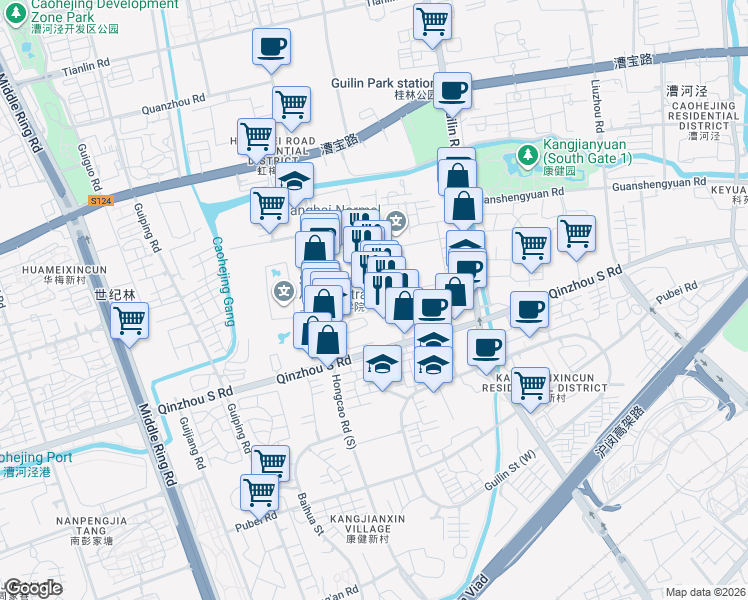 map of restaurants, bars, coffee shops, grocery stores, and more near in 