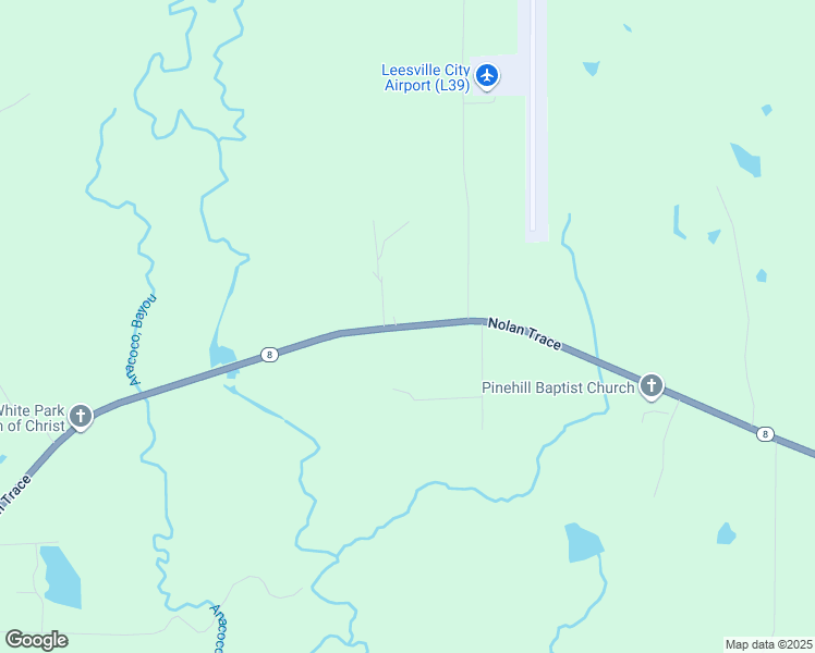 map of restaurants, bars, coffee shops, grocery stores, and more near 19572 Highway 8 in Leesville