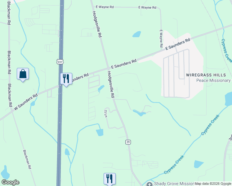 map of restaurants, bars, coffee shops, grocery stores, and more near 2443-2653 County Highway 29 in Dothan