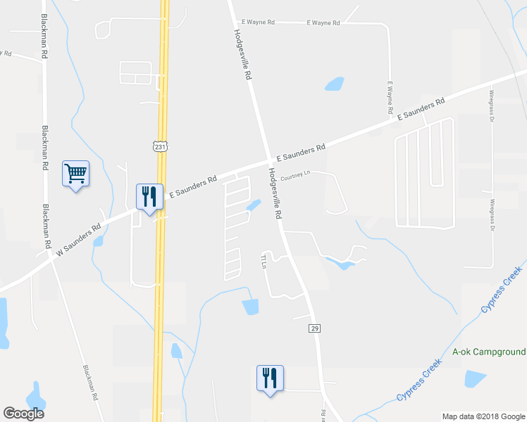 map of restaurants, bars, coffee shops, grocery stores, and more near 2582 Hodgesville Road in Dothan
