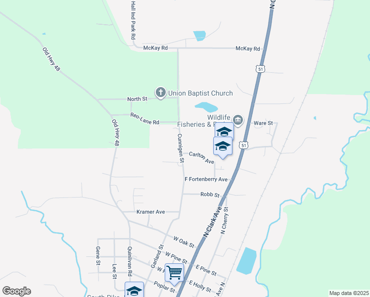 map of restaurants, bars, coffee shops, grocery stores, and more near 1186 Cunnigen Street in Magnolia