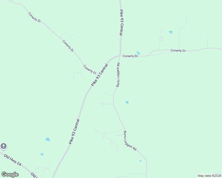 map of restaurants, bars, coffee shops, grocery stores, and more near 2152-3034 Barto Leggett Road in McComb