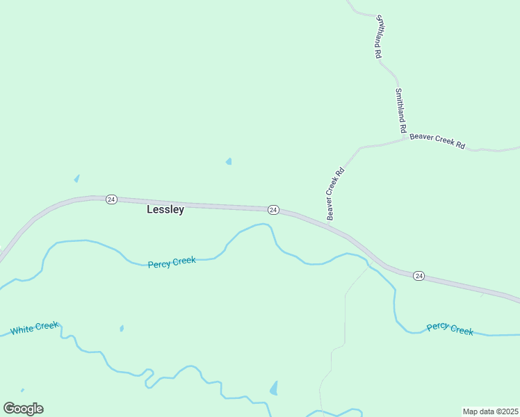 map of restaurants, bars, coffee shops, grocery stores, and more near 9845 Mississippi 24 in Woodville