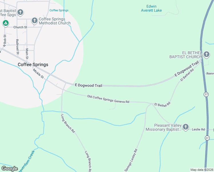 map of restaurants, bars, coffee shops, grocery stores, and more near 799 County Road 40 in Coffee Springs