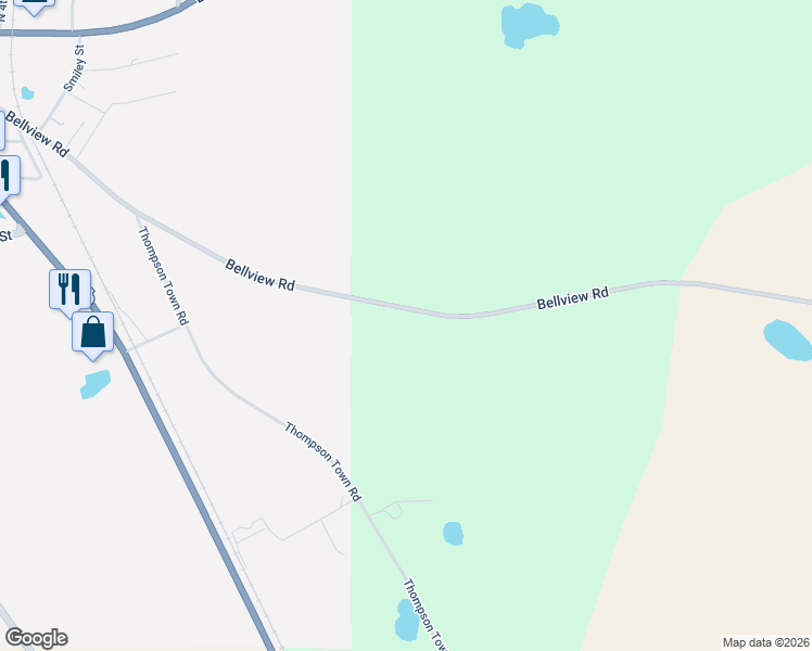 map of restaurants, bars, coffee shops, grocery stores, and more near 720 Bellview Road in Colquitt