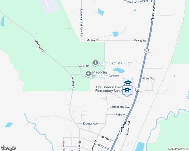 map of restaurants, bars, coffee shops, grocery stores, and more near 1465 Cunnigen Street in Magnolia