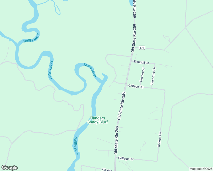 map of restaurants, bars, coffee shops, grocery stores, and more near 7 Happy Landing Road in Brantley County