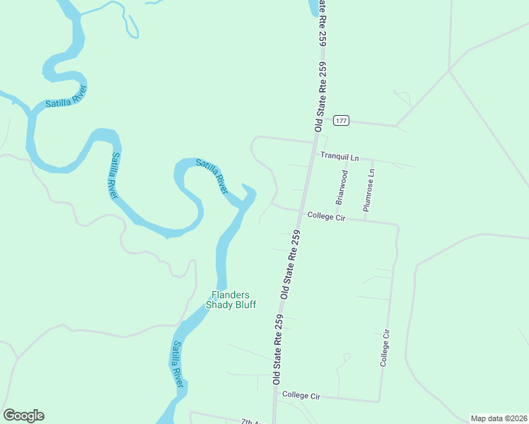 map of restaurants, bars, coffee shops, grocery stores, and more near 7 Happy Landing Road in Brantley County