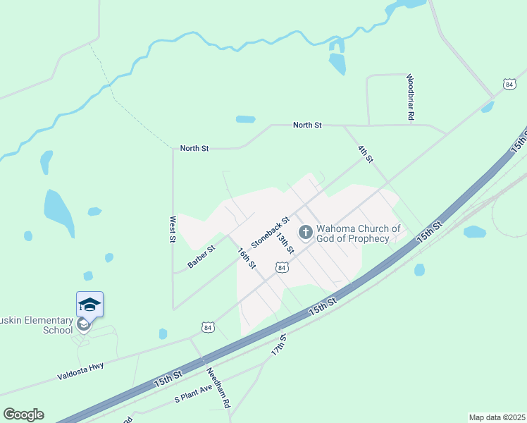 map of restaurants, bars, coffee shops, grocery stores, and more near 3295 Barber Street in Waycross