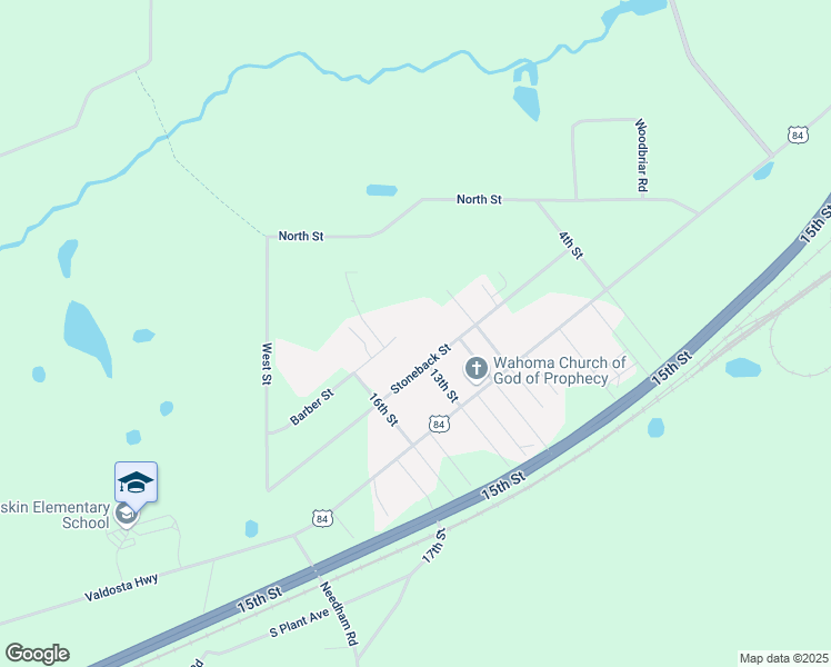 map of restaurants, bars, coffee shops, grocery stores, and more near 3295 Barber Street in Waycross
