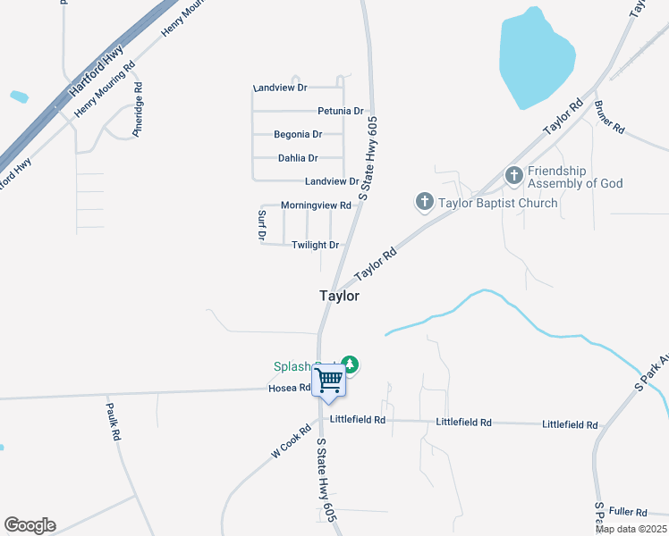 map of restaurants, bars, coffee shops, grocery stores, and more near in Taylor