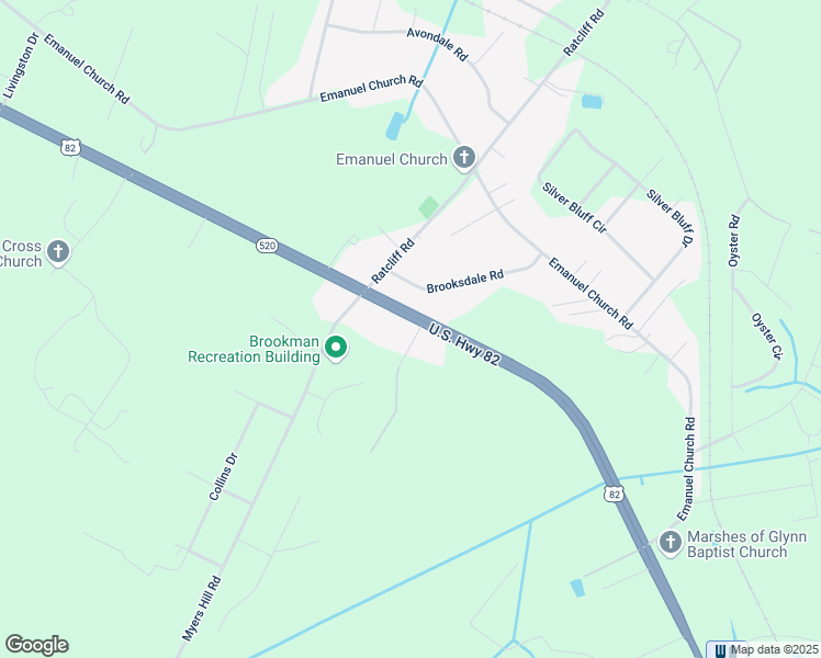 map of restaurants, bars, coffee shops, grocery stores, and more near 4137 U.S. 82 in Brunswick