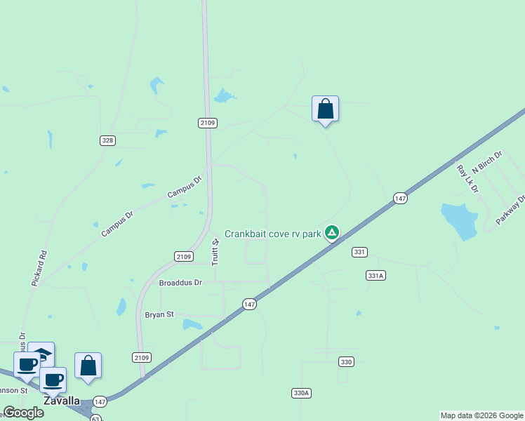map of restaurants, bars, coffee shops, grocery stores, and more near 361 Townsend Street in Zavalla