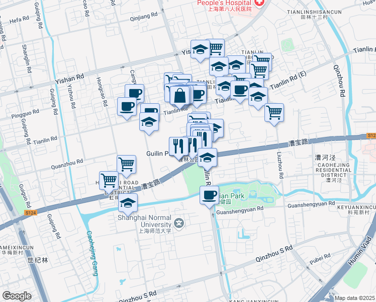 map of restaurants, bars, coffee shops, grocery stores, and more near in 