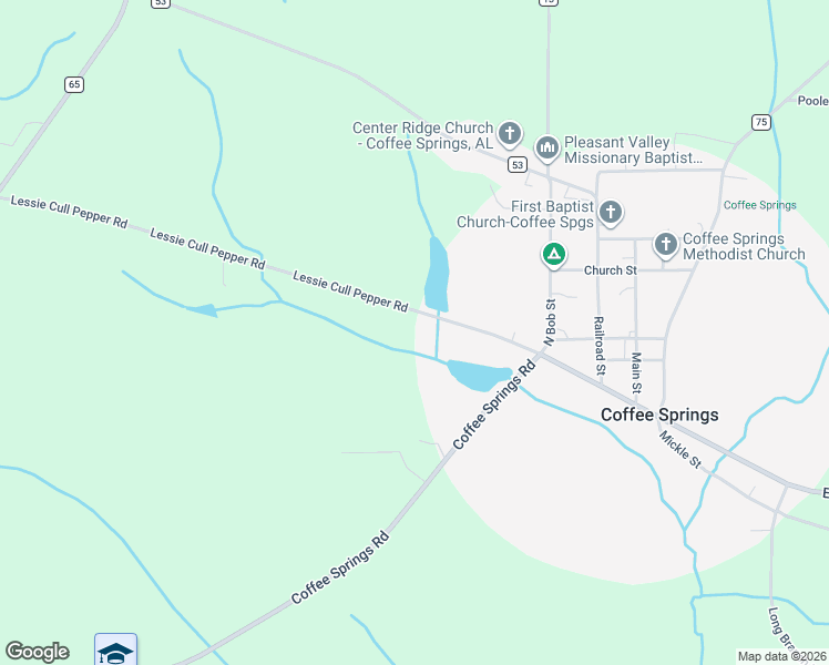 map of restaurants, bars, coffee shops, grocery stores, and more near in Coffee Springs