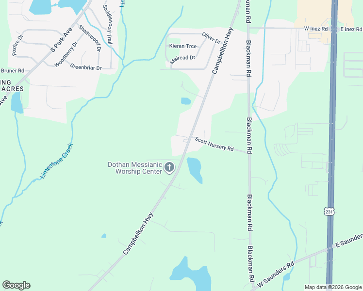 map of restaurants, bars, coffee shops, grocery stores, and more near 1836 Campbellton Highway in Dothan