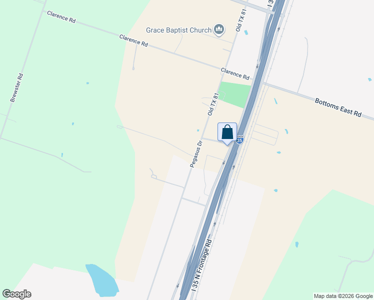 map of restaurants, bars, coffee shops, grocery stores, and more near 7540 Pegasus Drive in Temple