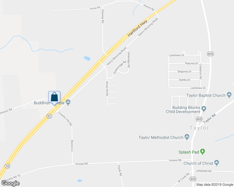 map of restaurants, bars, coffee shops, grocery stores, and more near 108 Periwinkle Court in Taylor