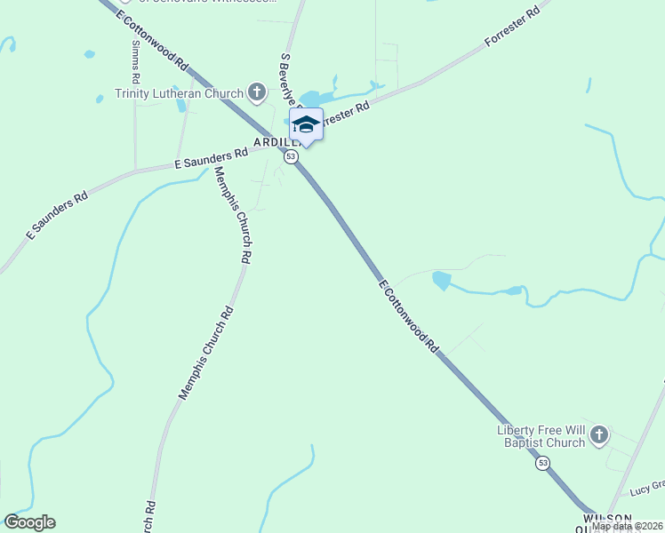 map of restaurants, bars, coffee shops, grocery stores, and more near 3574 East Cottonwood Road in Dothan