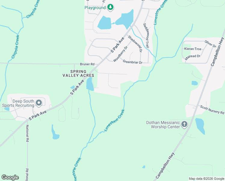map of restaurants, bars, coffee shops, grocery stores, and more near 105 Berry Patch Lane in Dothan
