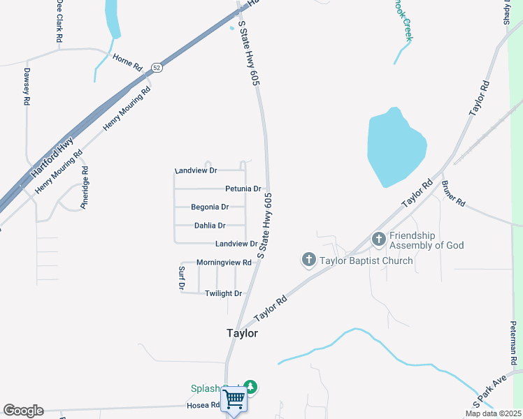 map of restaurants, bars, coffee shops, grocery stores, and more near 728 County Road 59 in Taylor