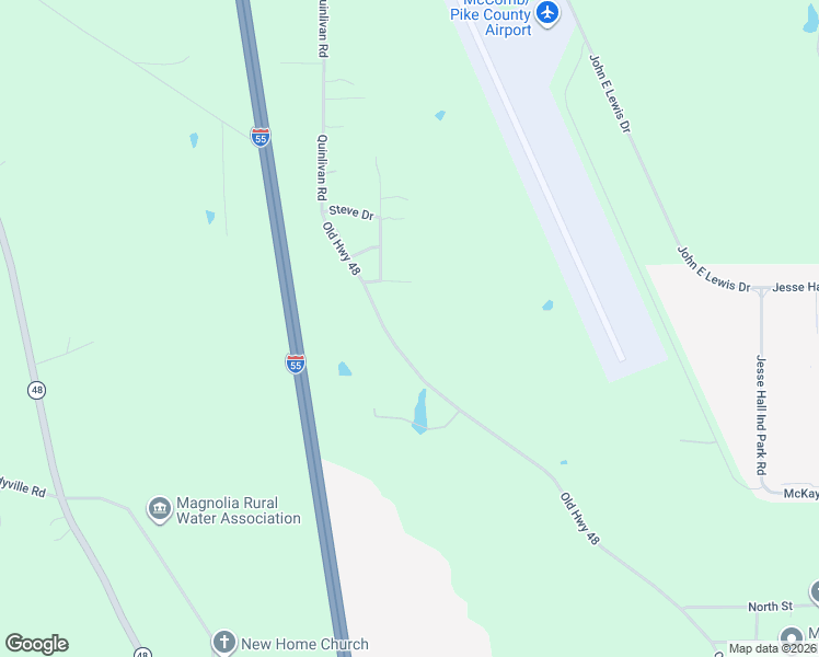 map of restaurants, bars, coffee shops, grocery stores, and more near 2044 Quinlivan Road in McComb