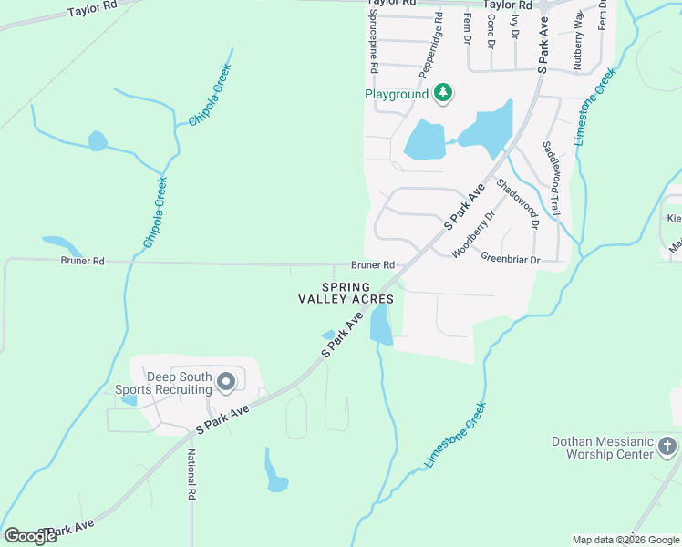 map of restaurants, bars, coffee shops, grocery stores, and more near 2005 Spaulding Road in Dothan