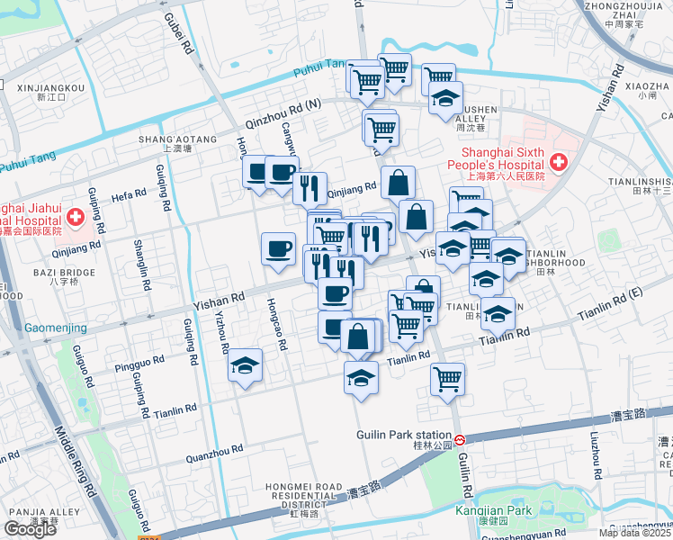 map of restaurants, bars, coffee shops, grocery stores, and more near in 