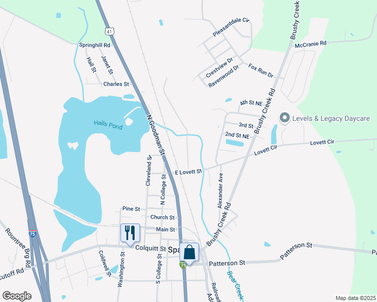 map of restaurants, bars, coffee shops, grocery stores, and more near 105 East Lovett Street in Sparks