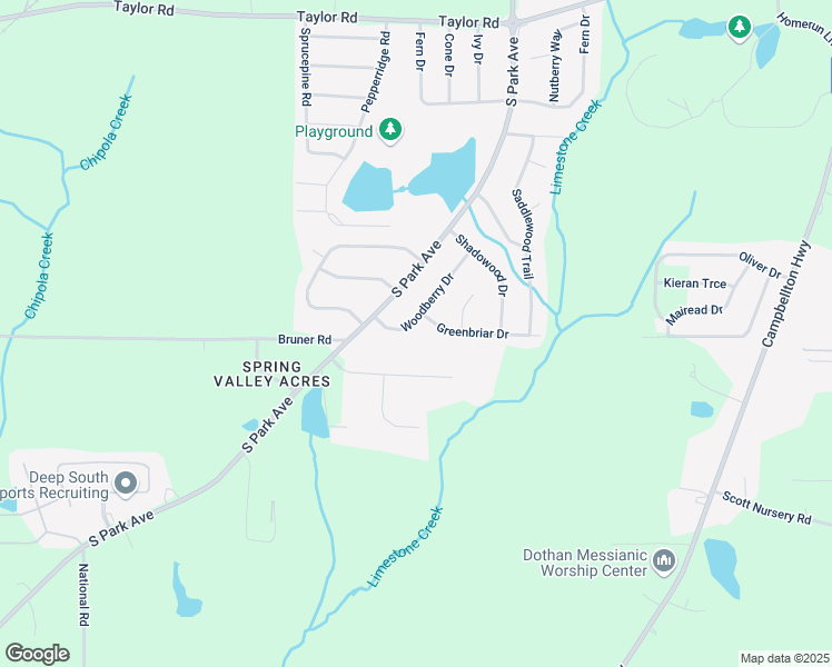 map of restaurants, bars, coffee shops, grocery stores, and more near 4102 Woodberry Drive in Dothan