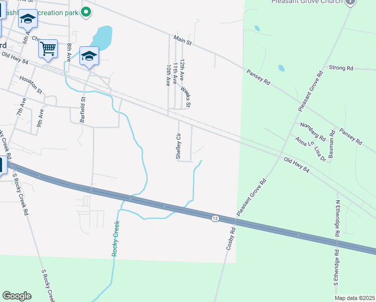 map of restaurants, bars, coffee shops, grocery stores, and more near 116 Mcarthur Street in Ashford