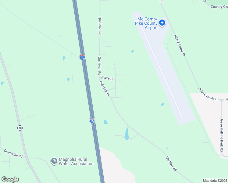 map of restaurants, bars, coffee shops, grocery stores, and more near 2058 Quinlivan Road in McComb