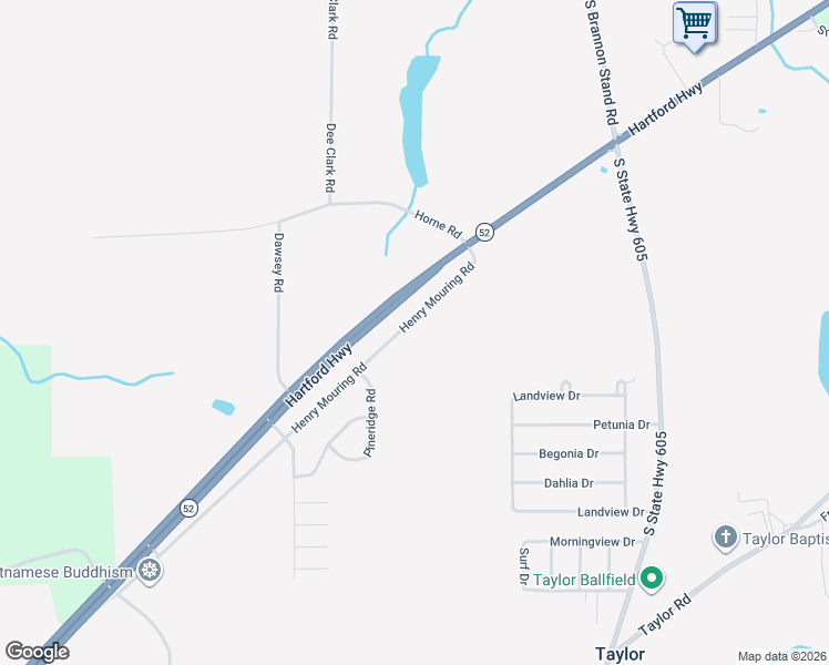 map of restaurants, bars, coffee shops, grocery stores, and more near 5813 Alabama 52 in Taylor