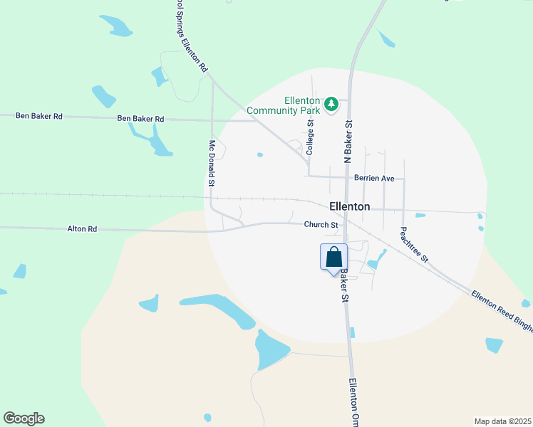 map of restaurants, bars, coffee shops, grocery stores, and more near 141 Church Street in Ellenton