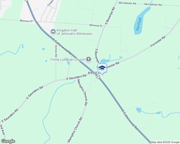 map of restaurants, bars, coffee shops, grocery stores, and more near 2355-2399 South Beverlye Road in Dothan