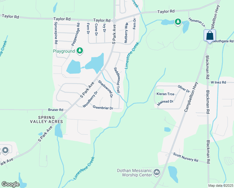 map of restaurants, bars, coffee shops, grocery stores, and more near 2204 Saddlewood Trail in Dothan
