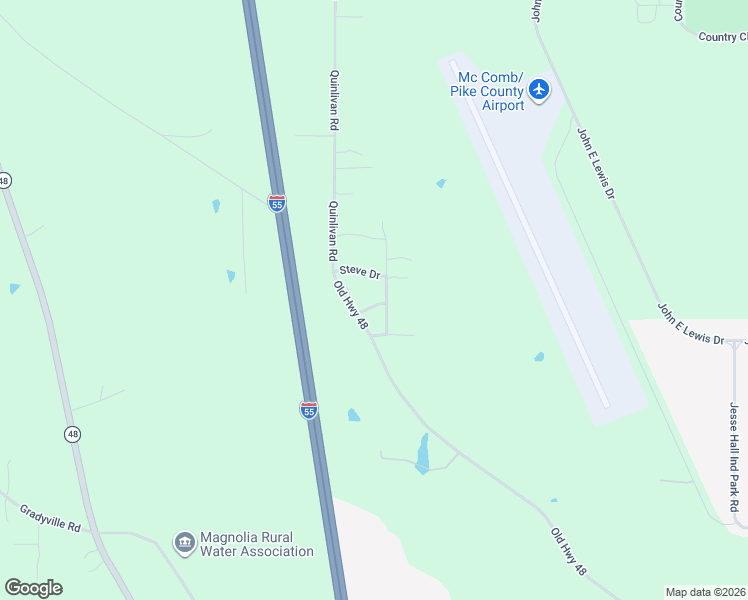 map of restaurants, bars, coffee shops, grocery stores, and more near 2058 Quinlivan Road in McComb