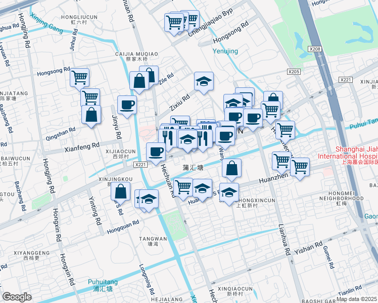 map of restaurants, bars, coffee shops, grocery stores, and more near in 