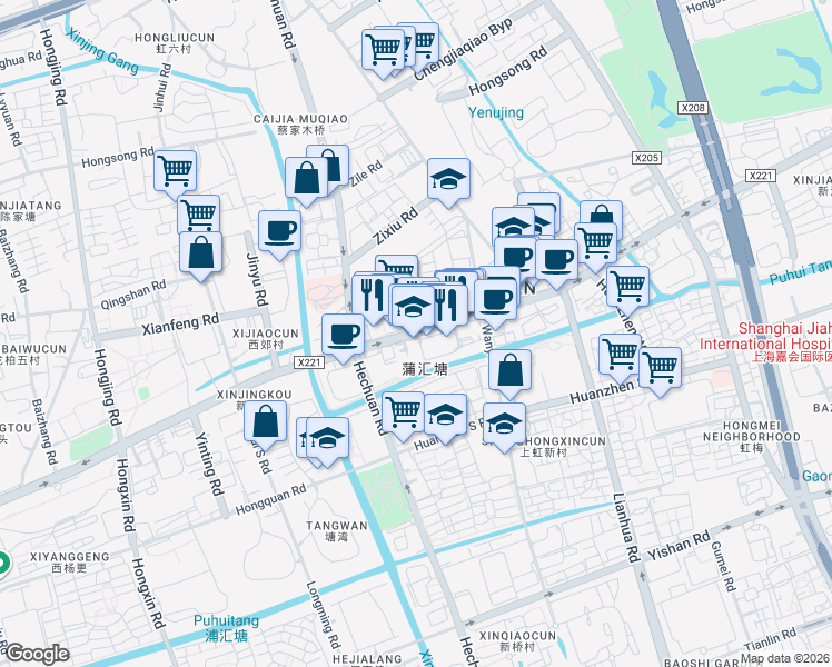 map of restaurants, bars, coffee shops, grocery stores, and more near in 