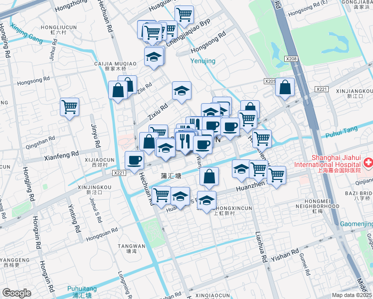 map of restaurants, bars, coffee shops, grocery stores, and more near in 