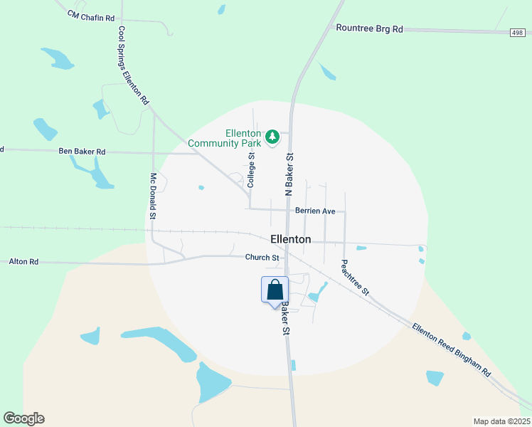 map of restaurants, bars, coffee shops, grocery stores, and more near 131 Berrien Avenue in Norman Park