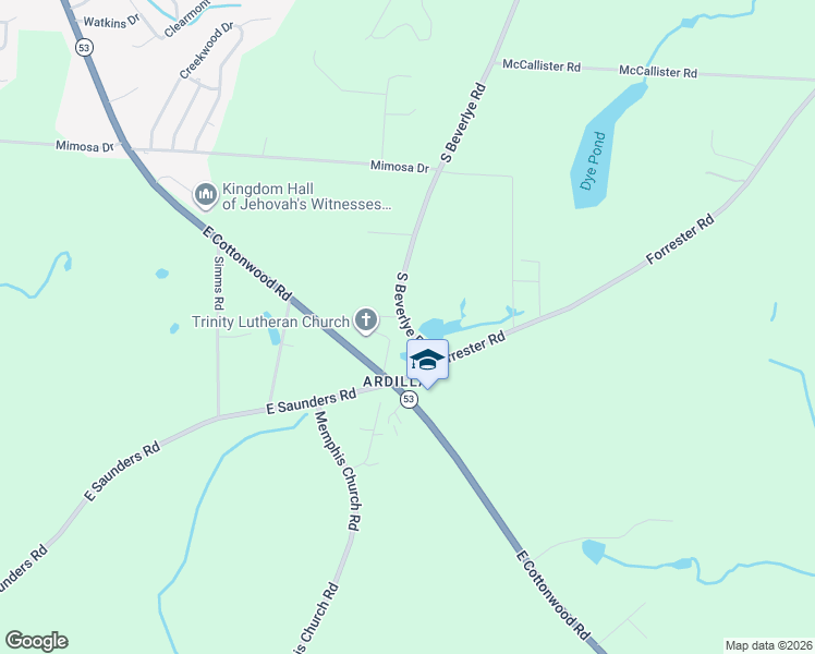 map of restaurants, bars, coffee shops, grocery stores, and more near 2355 South Beverlye Road in Dothan