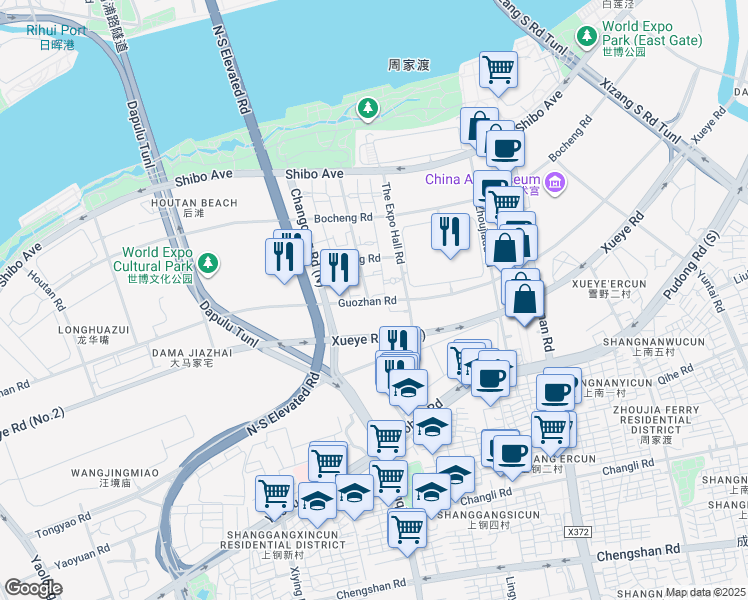 map of restaurants, bars, coffee shops, grocery stores, and more near in 