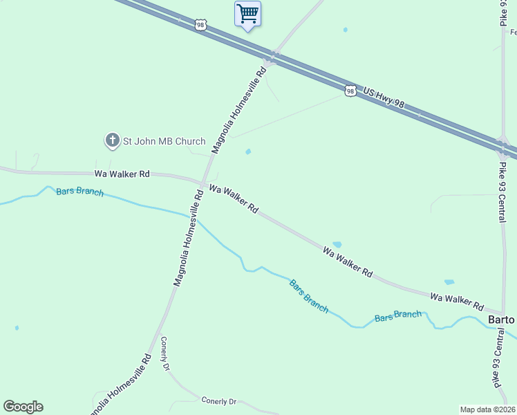 map of restaurants, bars, coffee shops, grocery stores, and more near 2181 Wa Walker Road in McComb