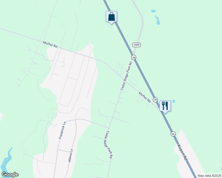 map of restaurants, bars, coffee shops, grocery stores, and more near 5796 Cedar Ridge Park in Temple